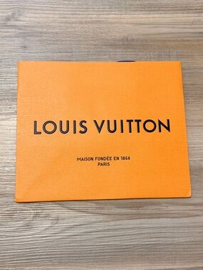 Louis Vuitton gift bag
Orange with Black Logo